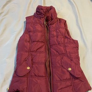 Burgundy puffer vest